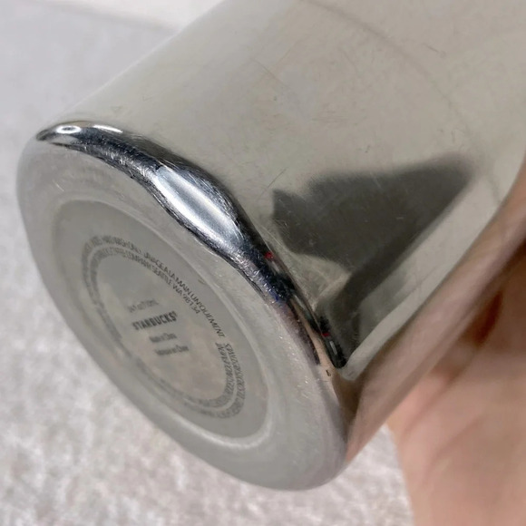 Starbucks Chrome Stainless Steel Siren Logo Cold Cup Tumbler 24oz No Straw - Picture 8 of 16